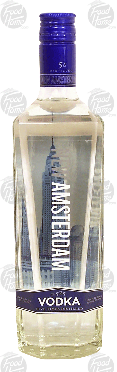 New Amsterdam No. 525 vodka, five times distilled, 40% alc. by vol. Full-Size Picture